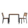 Flash Furniture Faux Teak Patio Set - 35" SQ Table & 2 Chairs XU-DG-810060362-GG